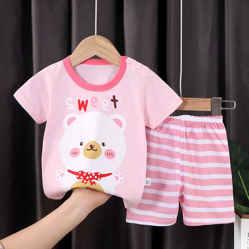 🔥Best Selling🔥100% Cotton Baby Girl Tshirt Short-Sleeved Clothing Set ...