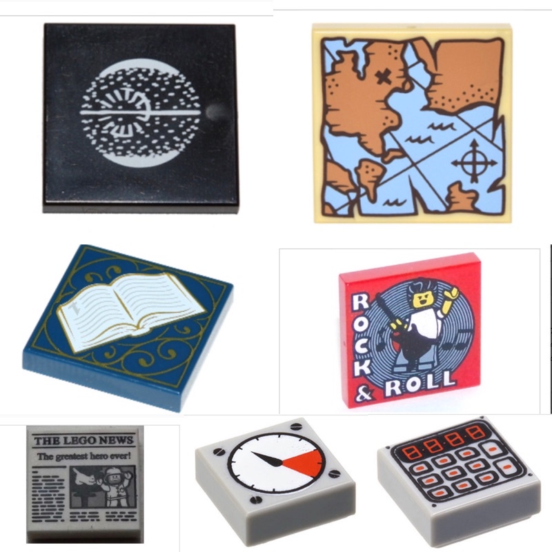 LEGO Tile 2x2 with Pattern / Lego 1x1 with Pattern - All Original Lego ...