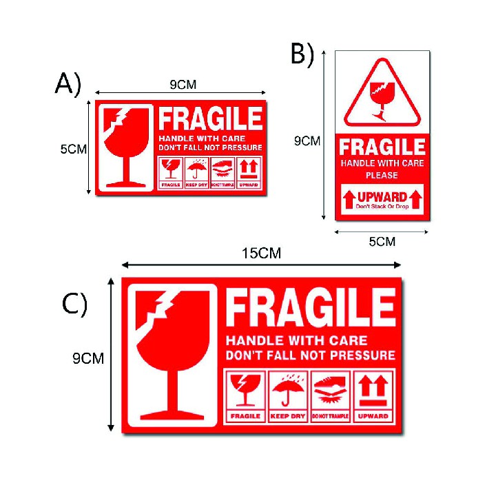 !!HOT ITEM!! STICKER FRAGILE pvc sticker (100pcs per set) READYSTOCK ...