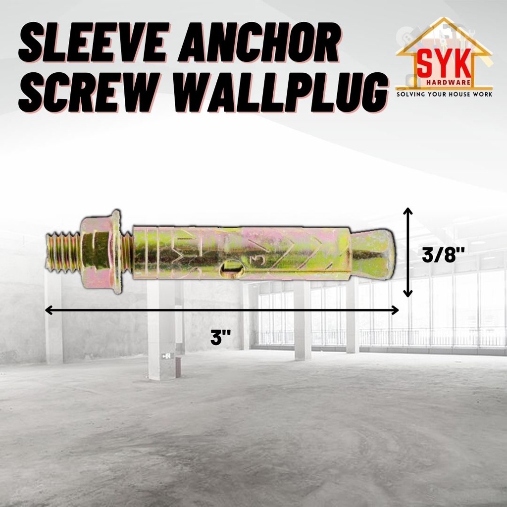 SYK Sleeve Anchor Screw Wallplug (1 Pcs) Metal Wall Plug Wall Expansion ...