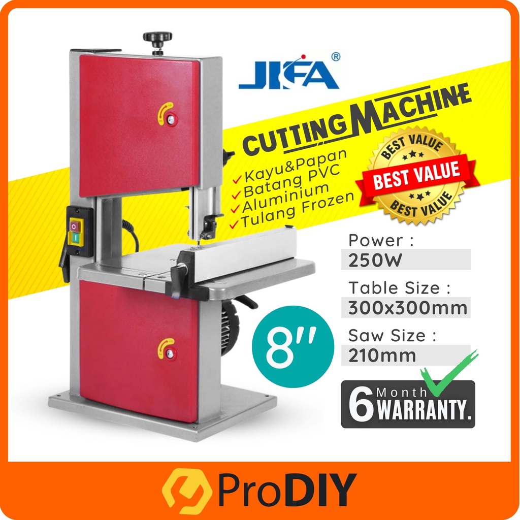 PRODIY JIFA JFB08 Mini Band Saw Machine Wood Metal Band Saw 250W 8