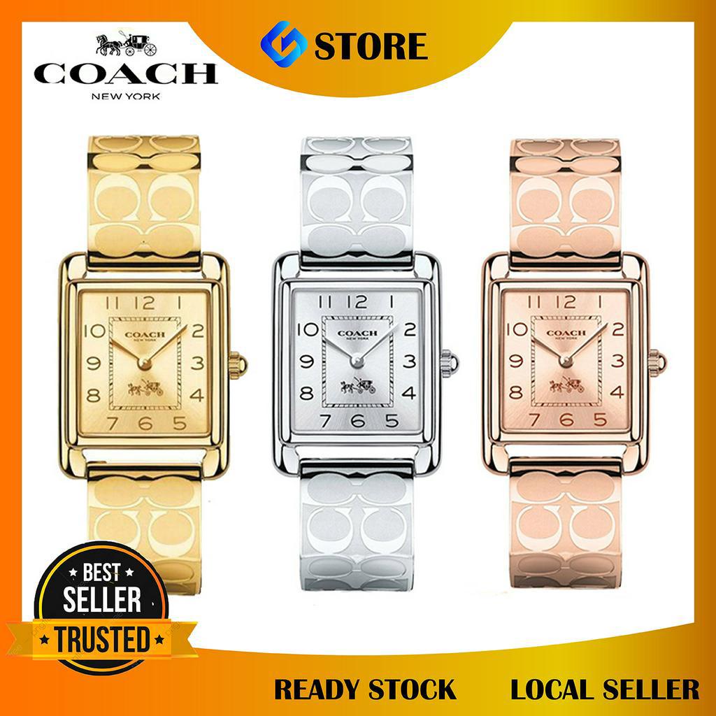 Original COACH Womens Page Bangle Watch Rosegold Silver Gold Plated Watch  14502159 14502160 14502161