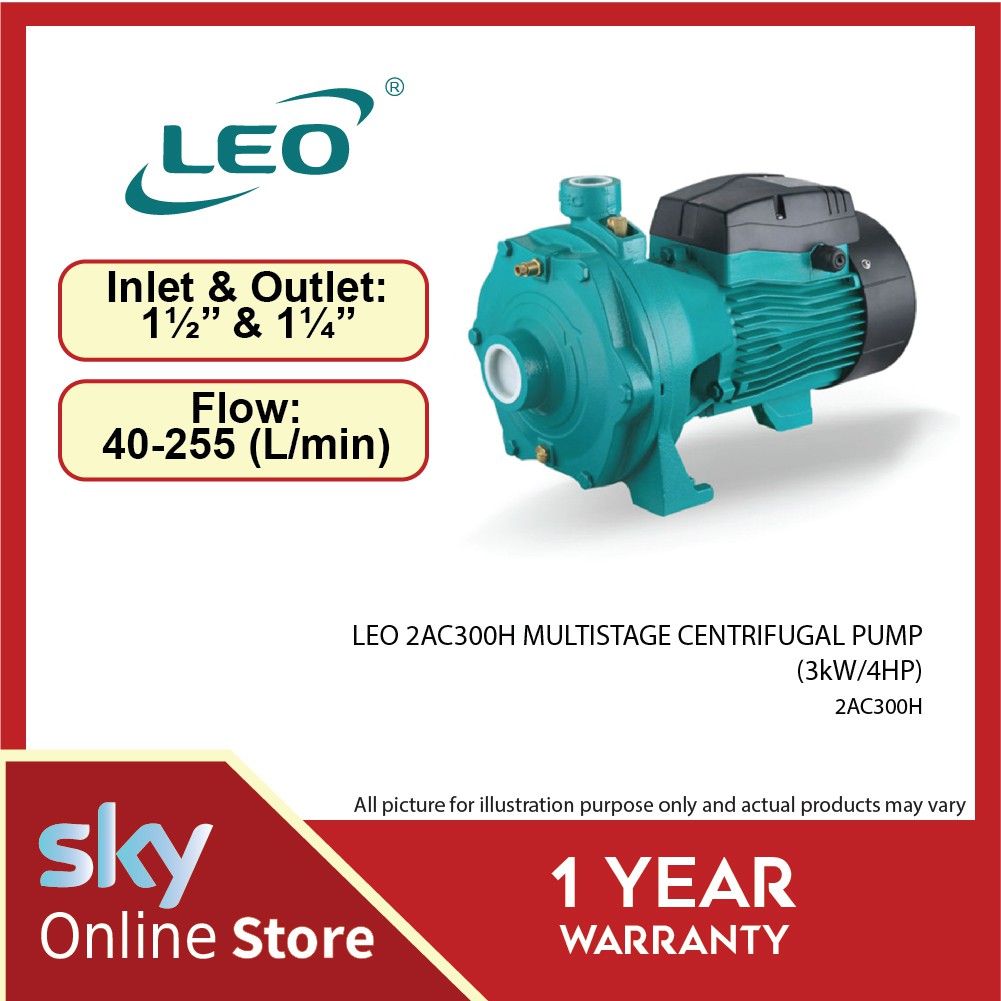 LEO 2AC300H MULTISTAGE CENTRIFUGAL PUMP (3kW/4HP) | Shopee Malaysia