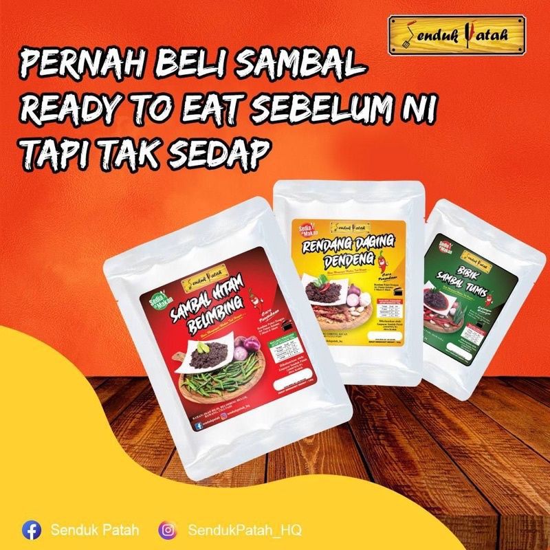 SENDUK PATAH VIRAL Rendang Daging Dendeng / Sambal Hitam Belimbing ...