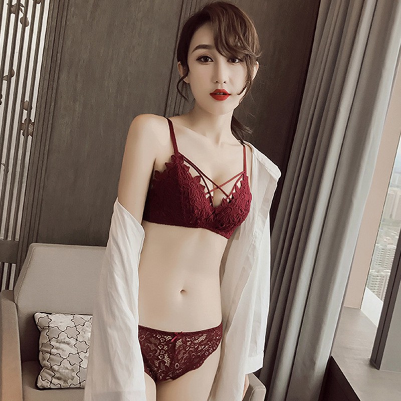 Women Bras Set Push Up Brassiere Wireless Lady Sexy Lingerie Panties Briefs  Suit