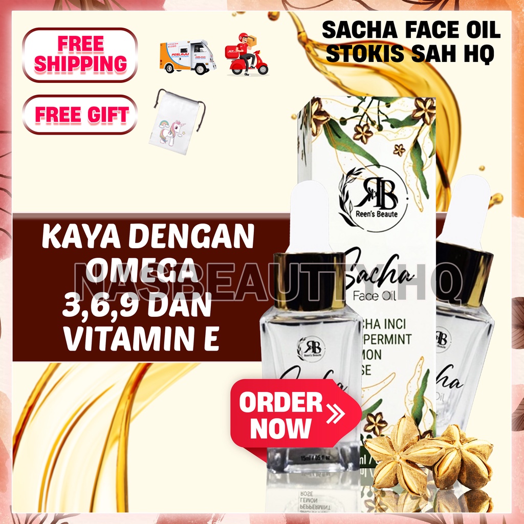 SACHA FACE OIL (10ML) MINYAK SACHA INCI PRIMER MAKEUP KULIT KERING DRY SKIN ORIGINAL HQ Shopee