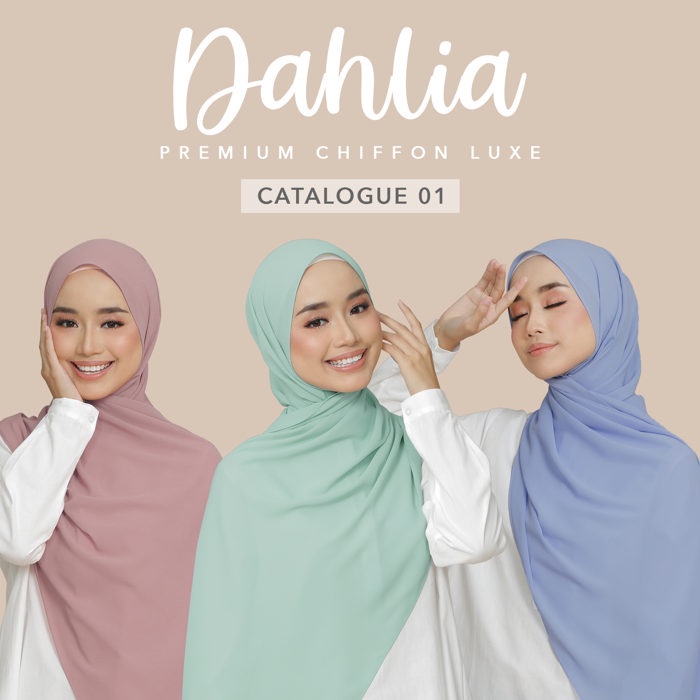 Erekajusoph - Dahlia Premium Chiffon Luxe- Flowy Curve Plain Shawl 