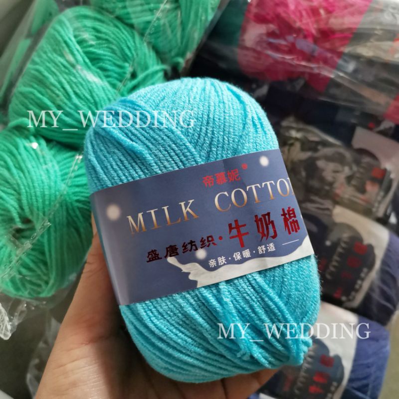 Code 01 54 3ply Benang Kait Milk Cotton Yarn Cotton Knitting Crochet