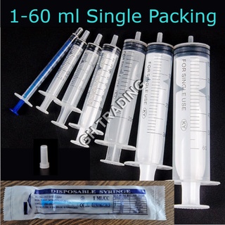 Disposable sterile SYRINGE / JARUM / PICAGARI 1ML LUER SLIP with 0.45mm  needle ink injector pet feeding 一次性塑料针管针筒