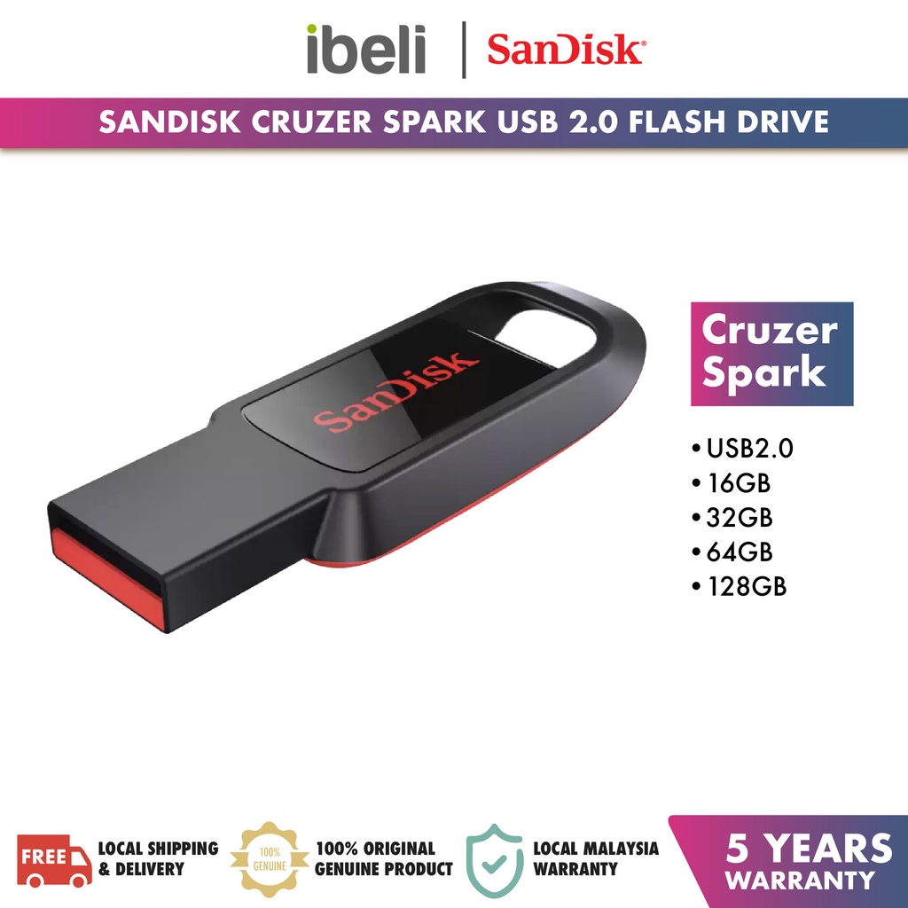 SanDisk Cruzer Spark CZ61 USB 2.0 Flash Drive (16GB / 32GB / 64GB ...