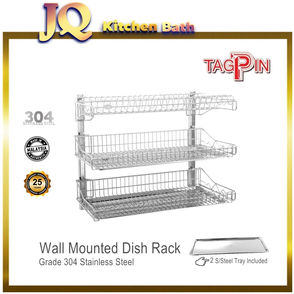 Tagpin TPBLS5603M Grade 304 Stainless Steel 3 layer Wall Mounted Dish ...