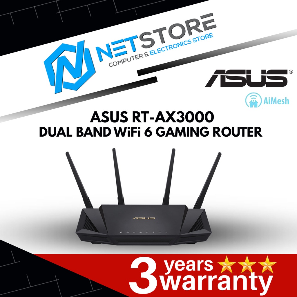 ASUS RTAX3000 DUAL BAND WiFi 6 GAMING ROUTER MESH WIFI RTAX3000 Shopee Malaysia