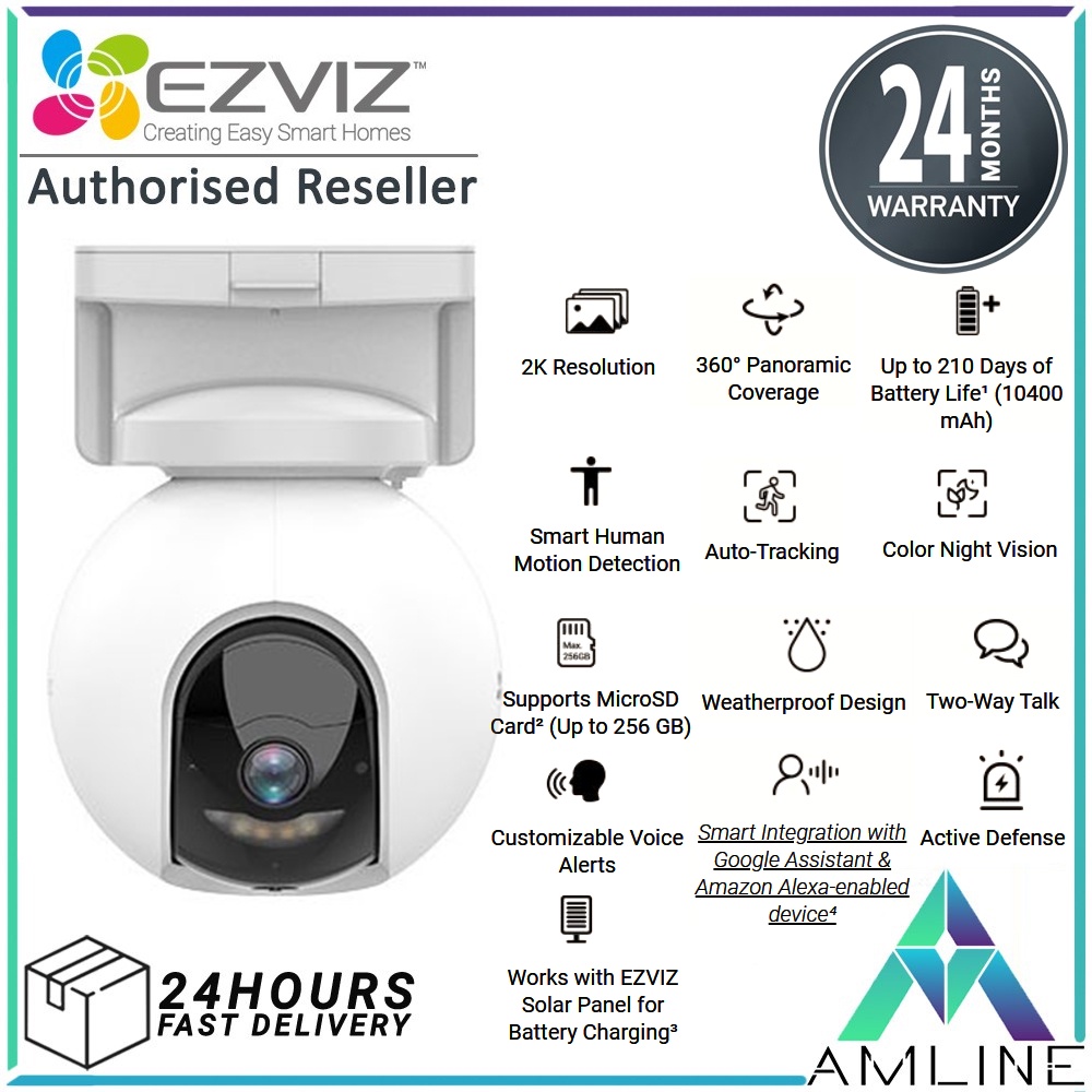 Ezviz CB8 2K 1296P Rechargeable BatteryPowered Pan & Tilt WiFi