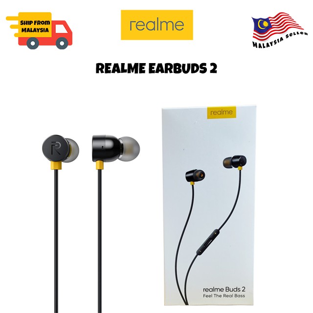 Realme buds 2 RMA155 Wired Earbud In ear mi Bass Subwoofer Stereo Earphones Hands free 3.5mm with Mic