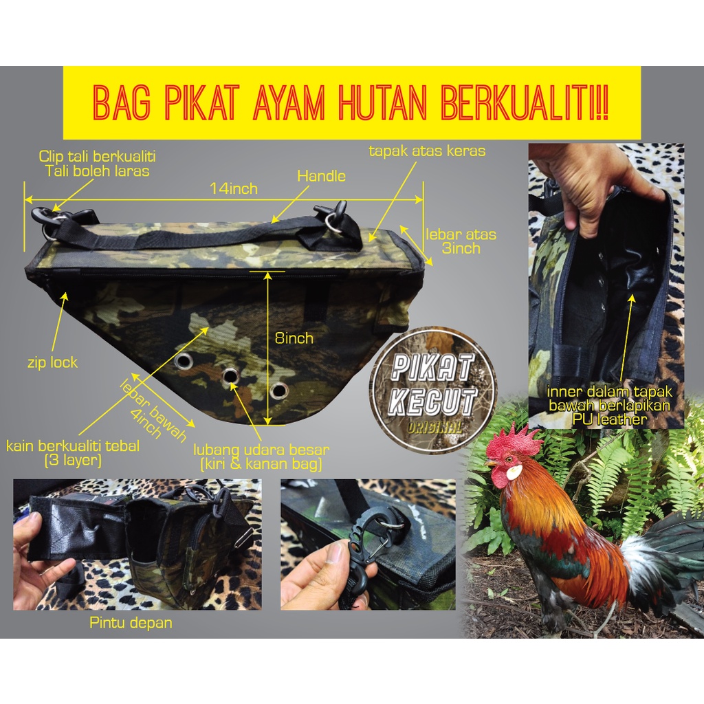Bag Pikat / Denak Ayam Hutan_Size Besar_Berkualiti_4 pilihan warna(Kain  tebal keras) terbaik!!! | Shopee Malaysia