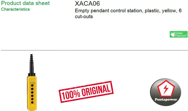 SCHNEIDER XACA06 Harmony XAC, Empty pendant control station, plastic ...