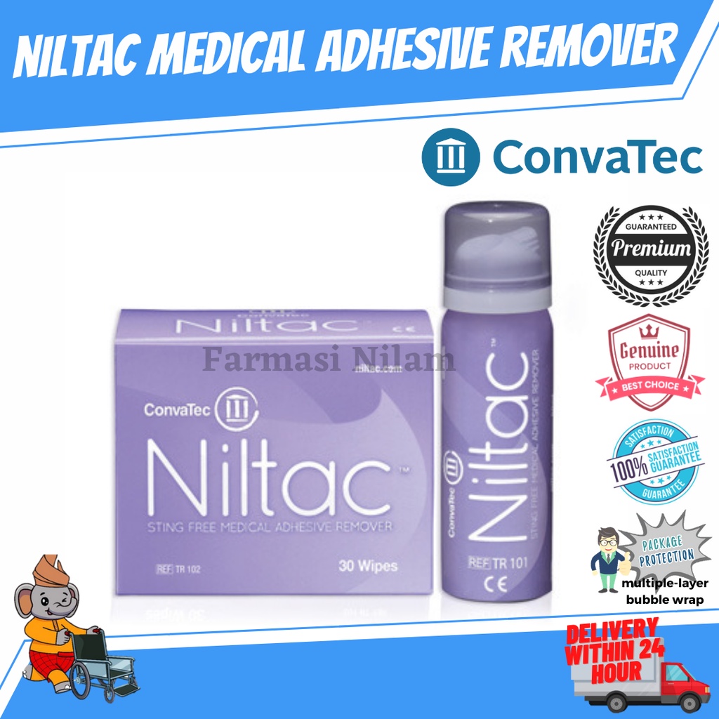 ConvaTec Niltac Sting Free Medical Adhesive Remover Wipes 30's Shopee