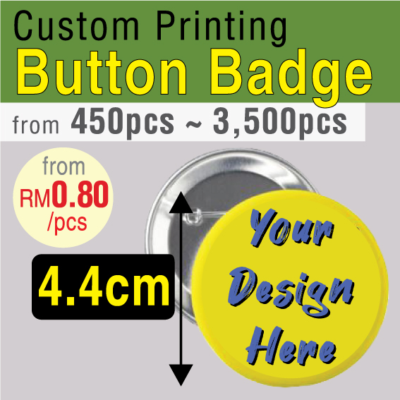 Button Badge Custom Printing 4.4cm X 4.4cm for School club, birthday ...