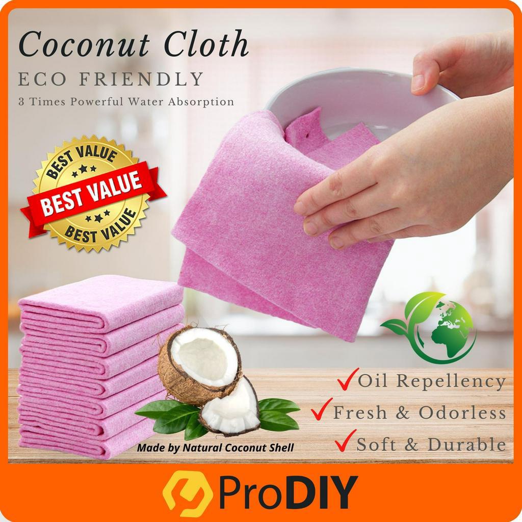 30*30cm Eco Coconut Shell Rag Household Lint-free Dish Cloth Kitchen  Supplies Thick Absorbent Cleaning Cloth