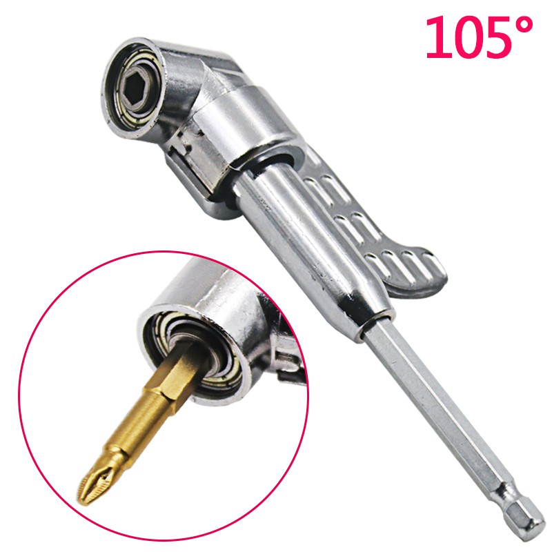 1pc 1/4 Hex Shank Screwdriver 105 Degree Magnetic Bit Angle Extension ...