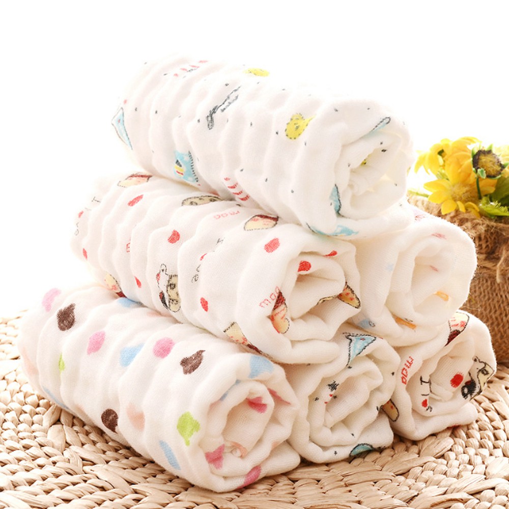 (30x30cm ) IsAlifestyle Baby 6 Layer Handkerchief Bib Muslim Cotton ...