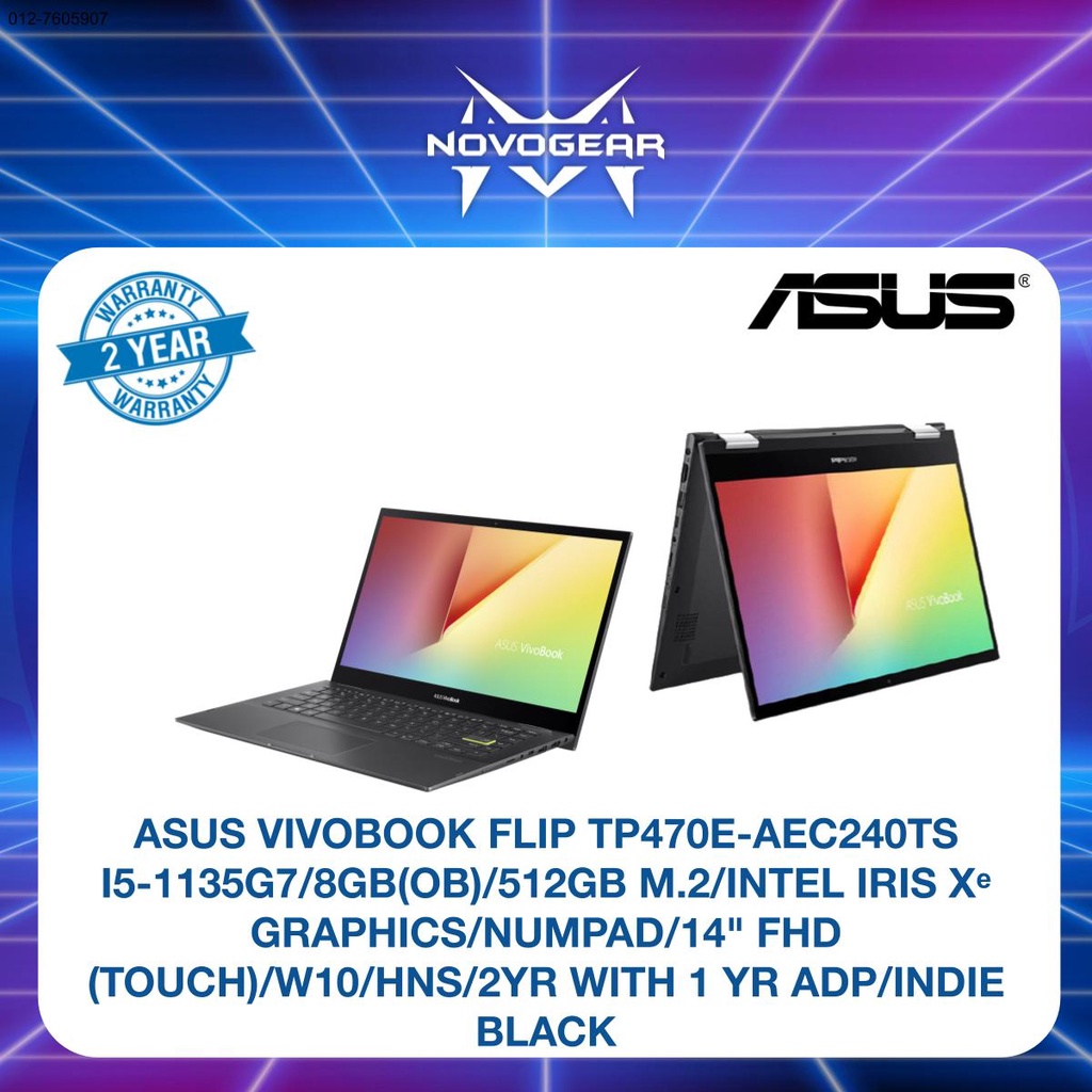 Asus Vivobook Flip Tp470e Aec240ts I5 1135g78gb512gb M2intel Iris Xᵉ Graphicsnumpad14 8149