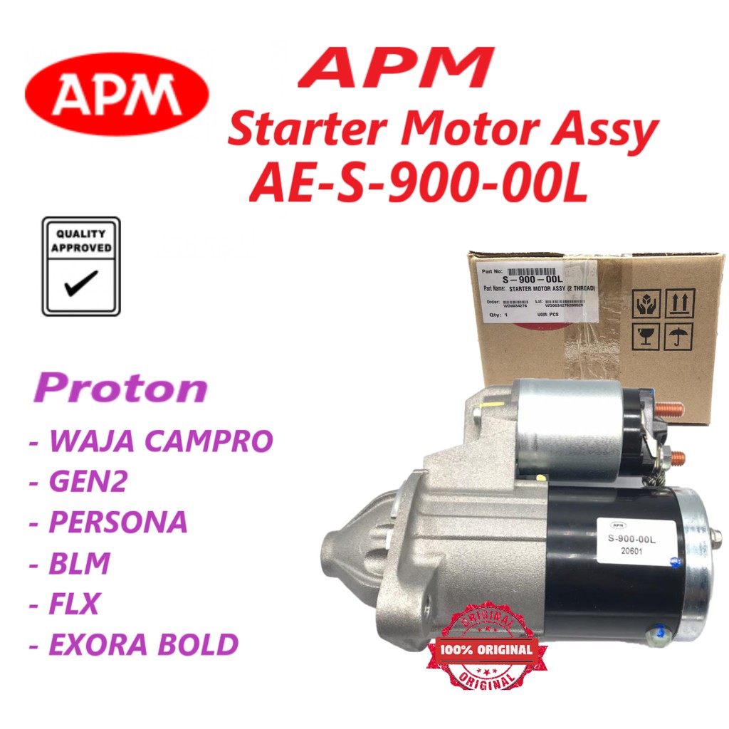 APM Starter Motor Assy AE S 900 00L Proton BLM Waja Campro Exora