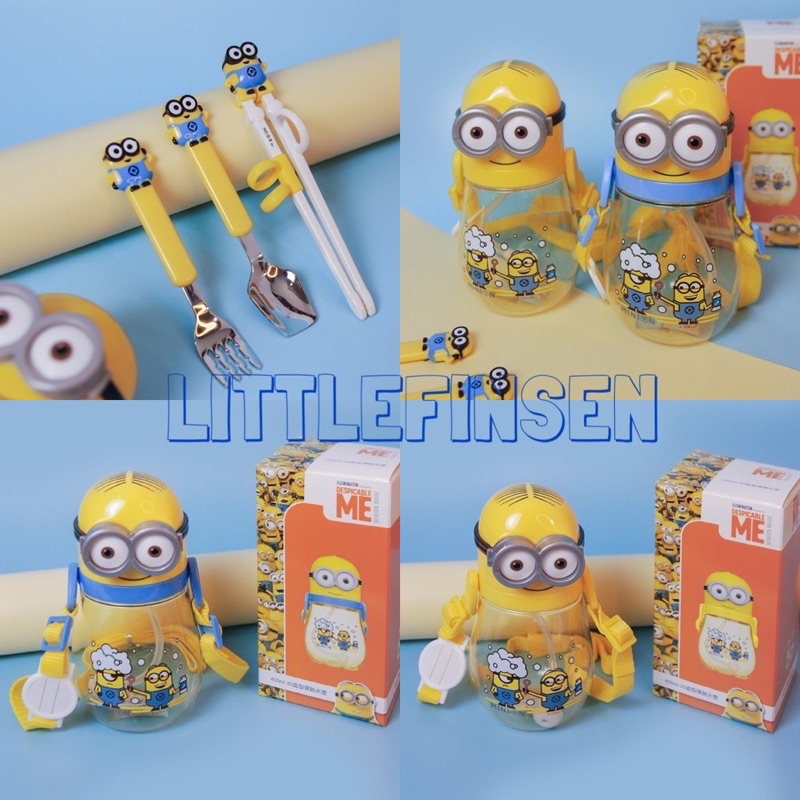 Minion Spoon/ minion Bottle/Children's chopstik Bottle/ minion Suction ...
