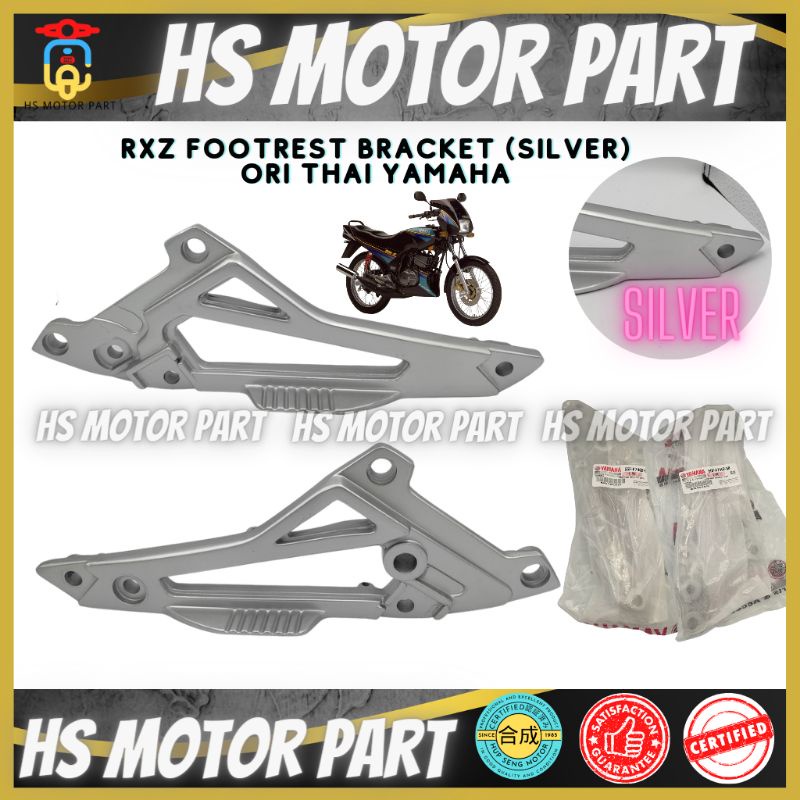 HSMOTORPART Rxz Mili Foot Rest Bracket (silver) Ori Thai Yamaha,Rxz ...