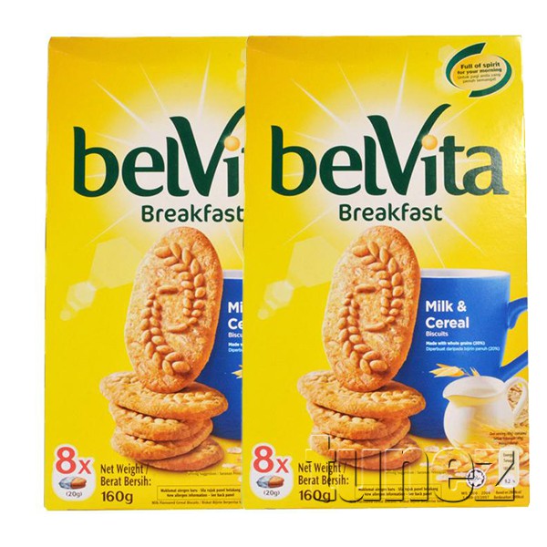 Belvita Mondelez 2 packs Breakfast Biscuits Milk & Cereal 160g Cookies