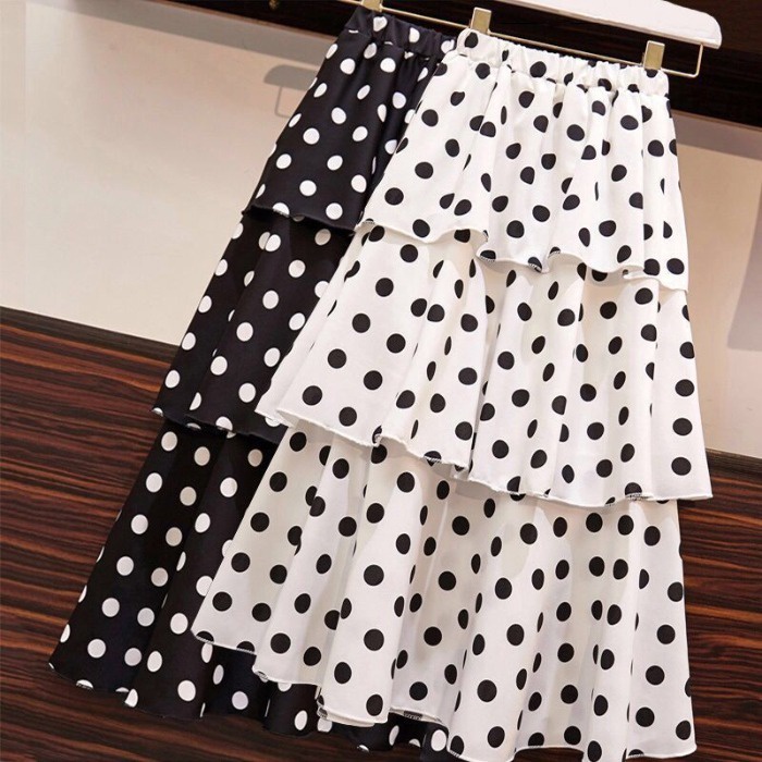 Lace Patchwork High Waist Cake Maxi Skirt