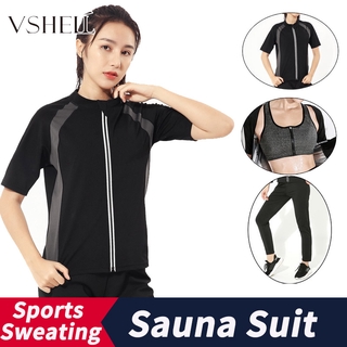 Cheap Women Sauna Suit Short Sleeve Fitness Exercise Sweat Shirt