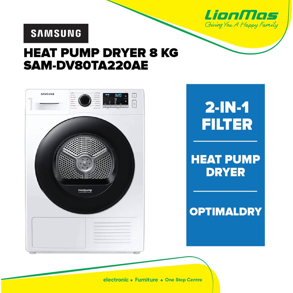 SAMSUNG Heat Pump Dryer 8kg DV80TA220AE | Shopee Malaysia