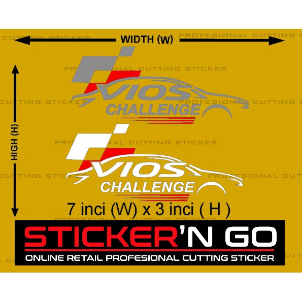 STICKER CUTTING CUSTOM VIOS CHALLENGE DESIGN | Shopee Malaysia