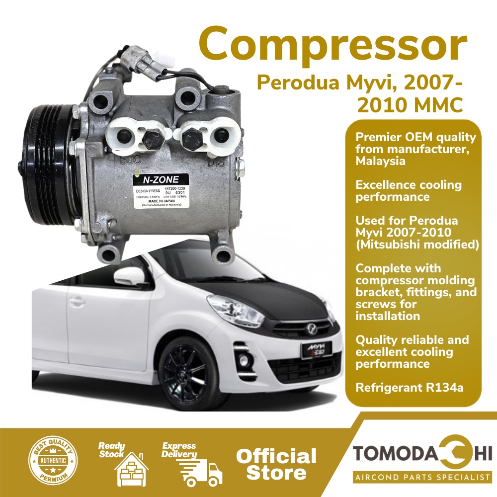 TOMODACHI Car Aircond Compressor Myvi 2007-2010 Mitsubishi | Compressor ...