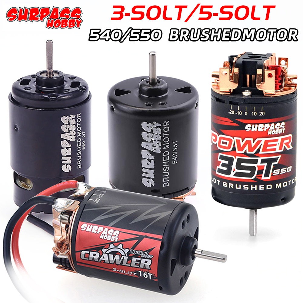 SURPASS HOBBY 5-Slot 3-Solt 540 550 Brushed Motor 12T 16T 21T 27T 35T ...