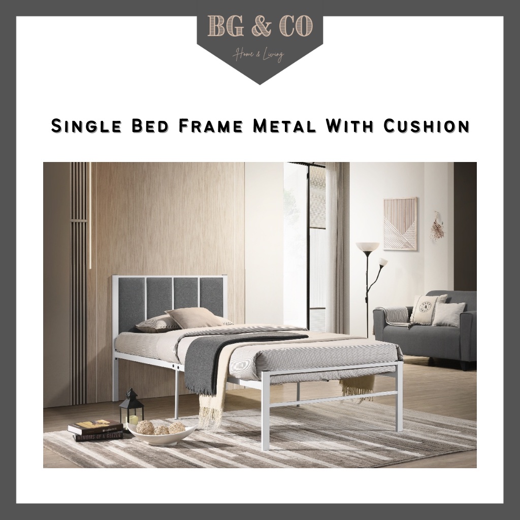 BG&CO TIRA Metal Bed Frame Single Bed Frame Metal Single Bedframe Katil ...