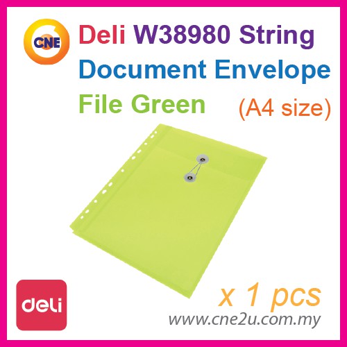 Deli W38980 String Document Envelope File with 11 holes (A4 size ...