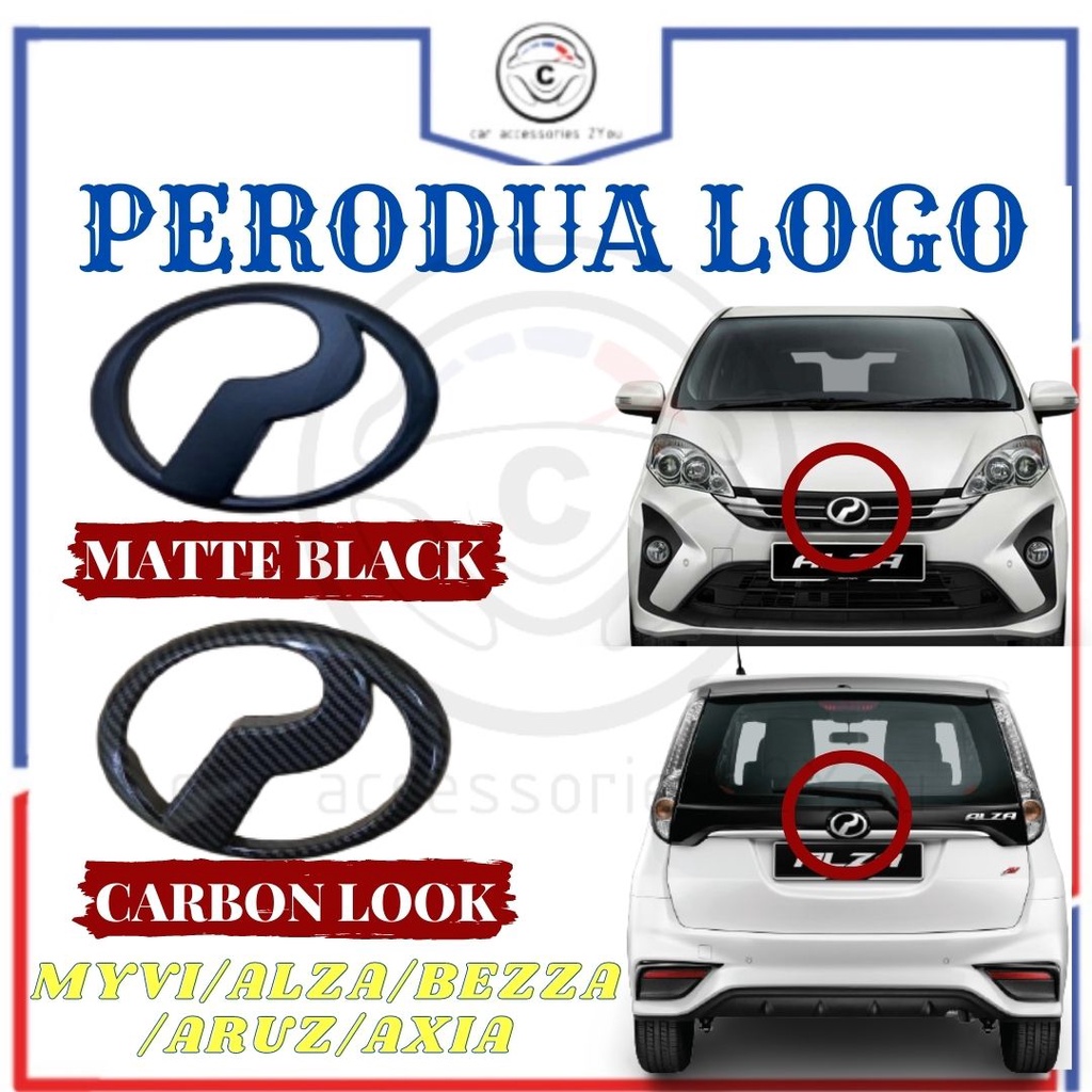 Perodua Logo Matte Carbon /Black Logo Carbon/Hitam Myvi Lagi Best /Alza ...