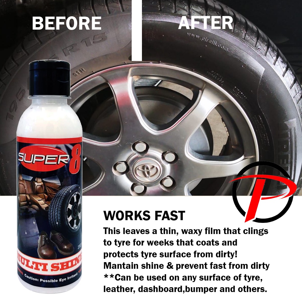 Tyre Gel Wax Polish Pengilat Tayar Kereta Motor Leather Dashboard Kasut