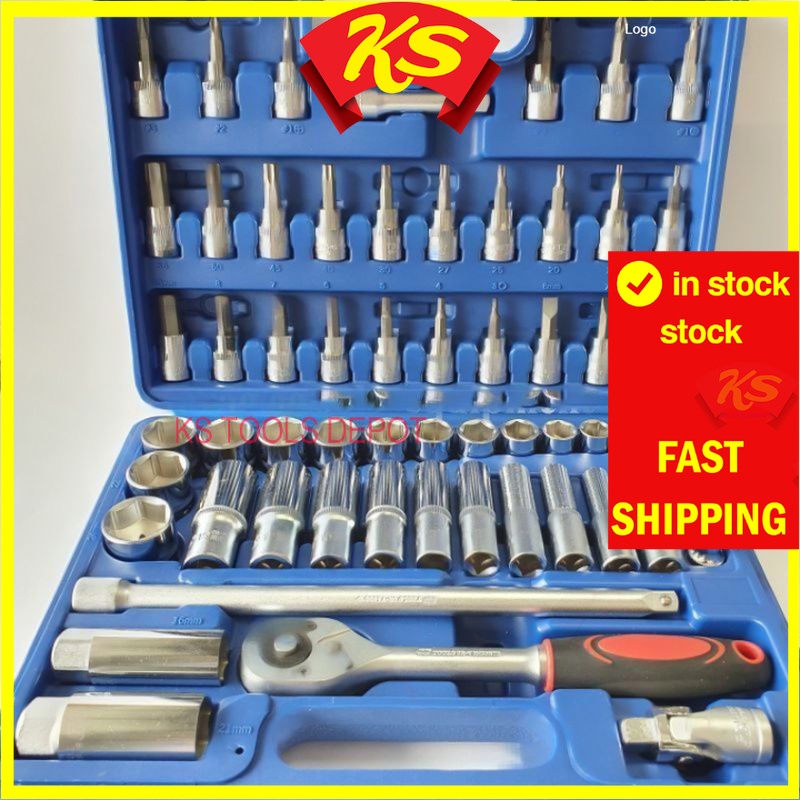 SB Tools 3/8"DR Box Socket Set Tool Set Spanner Set (61Pcs) Shopee