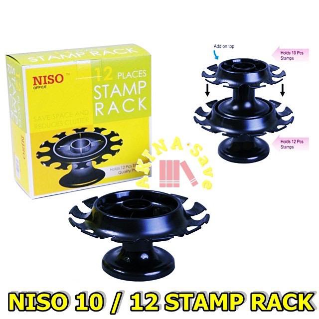 [ BEST & SAVE ] Niso Rubber Stamp Rack Holder 10 / 12 Places Shopee