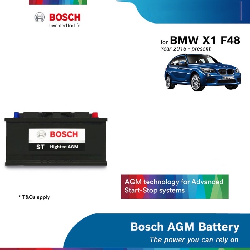 Bosch ST Hightec AGM LN5 / DIN92 Battery for BMW X1 F48 (12month