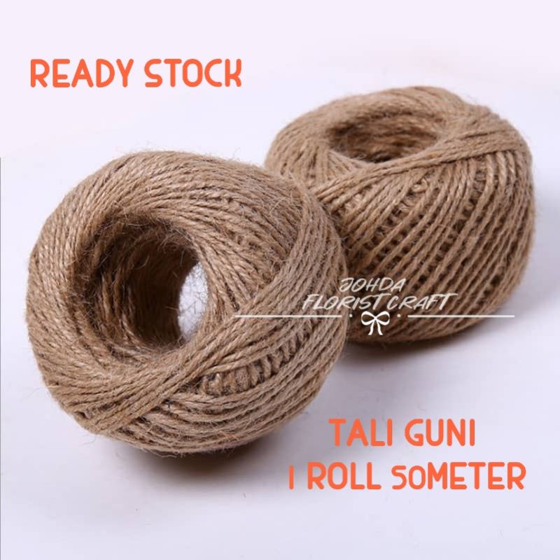 50Meter+/- Tali Guni Brown Jute Hemp Rope Twine String Cord Craft