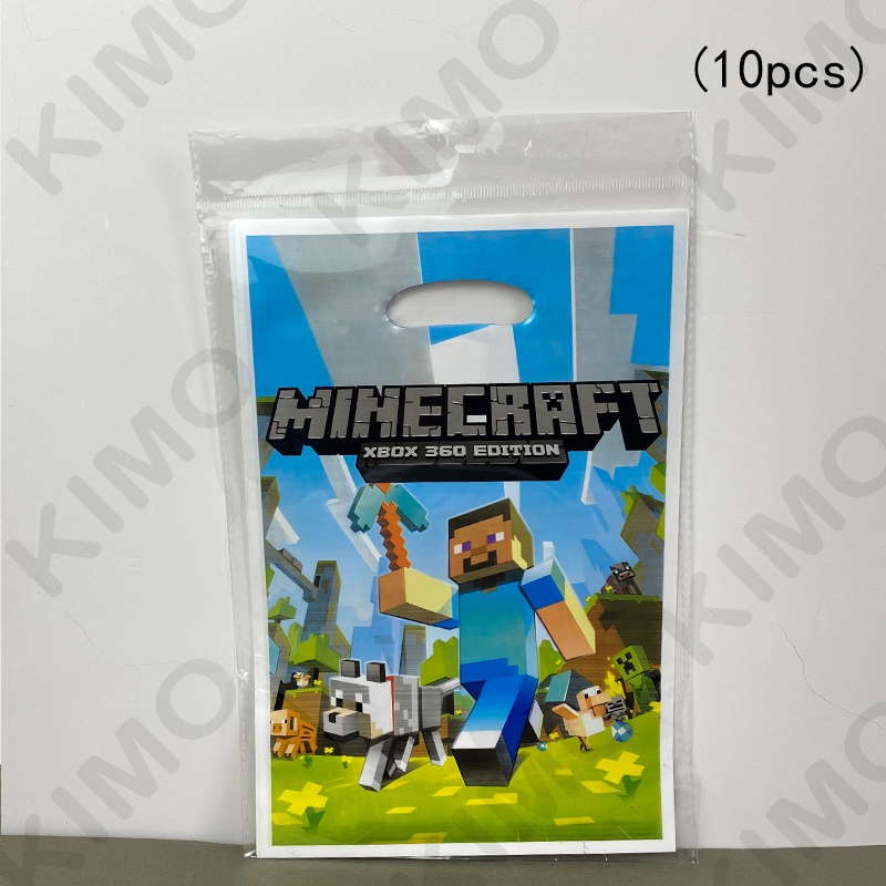 Minecraft gift bag party decoration cartoon theme happy birthday ...