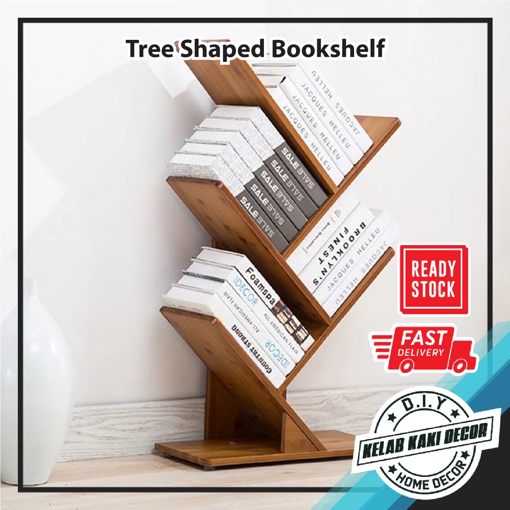 Tree Shaped Bookshelf VASAGLE Tree Bookshelf, 9-Tier Bookcase, Large ...