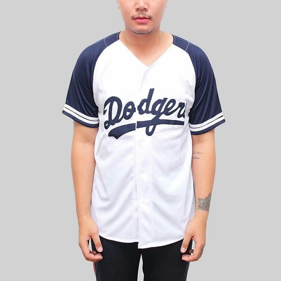 PUTIH Premium Unisex navy White baseball jersey T-Shirt/baseball Shirt