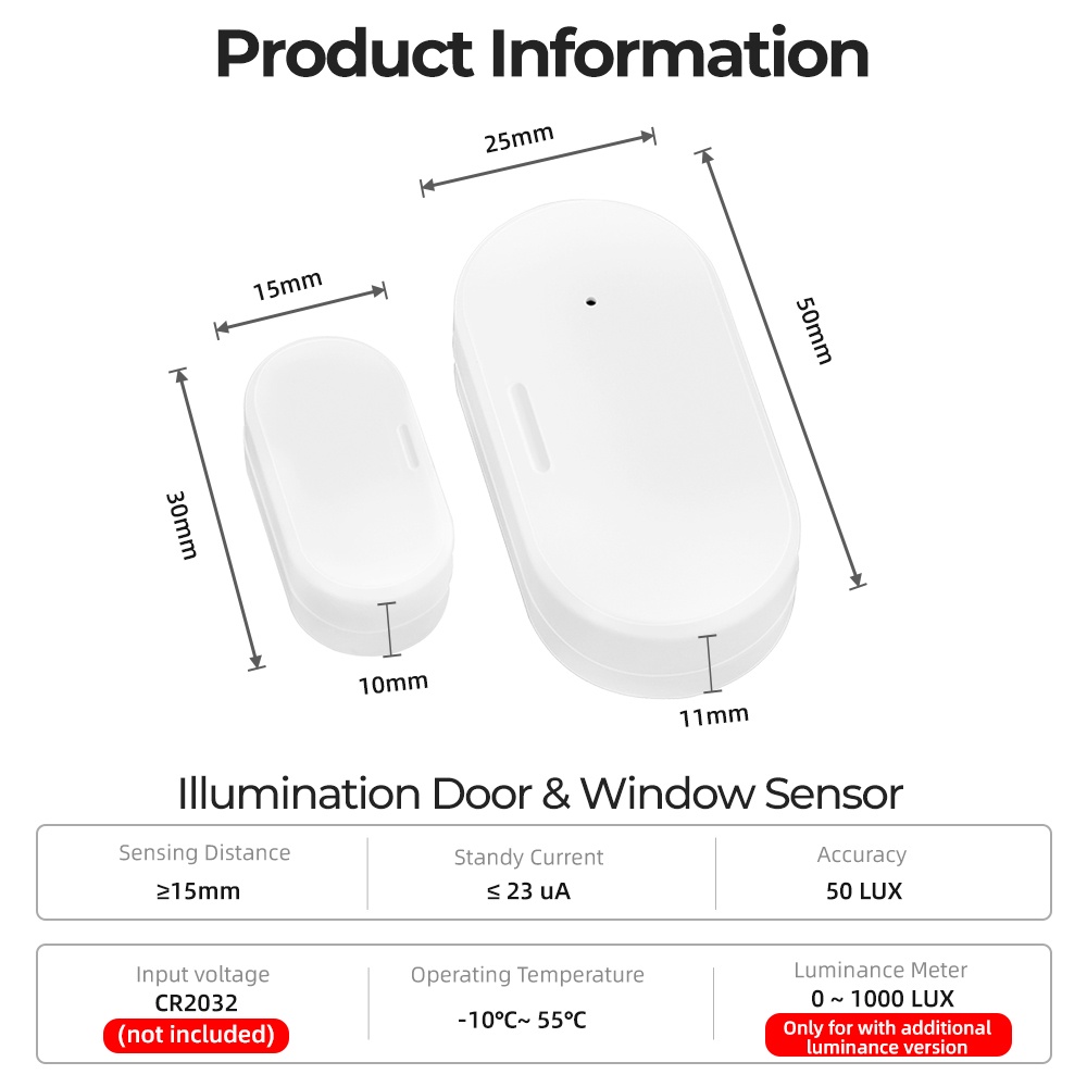 SMATRUL Door and Window Zigbee Sensor Light Sensor Lighting 2 in 1 Tuya ...