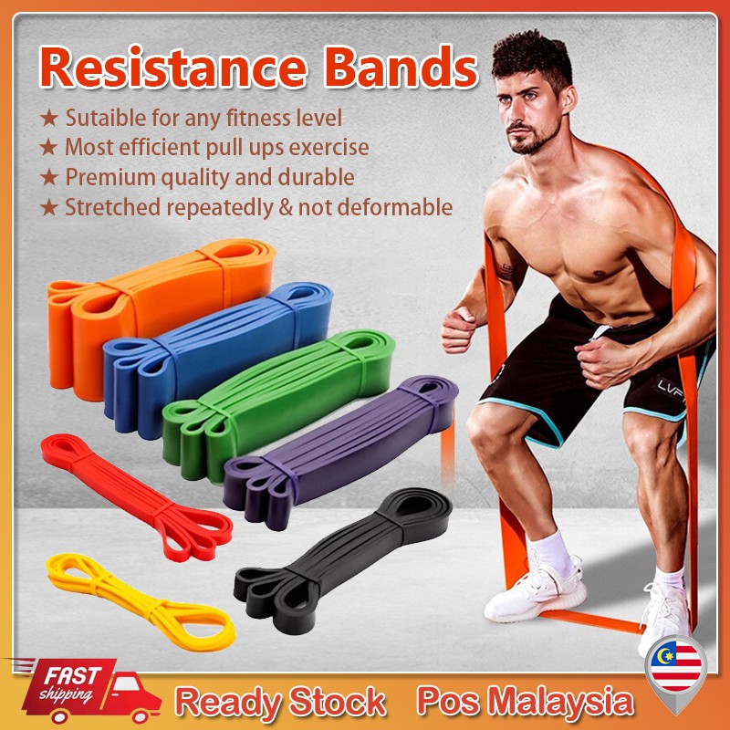 【Ready Stock】Gym Natural latex Resistance Band Elastic Band exercise