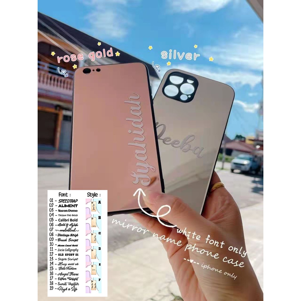 Customized mirror Casing/Compatible For Iphone Siries/silver or rose ...